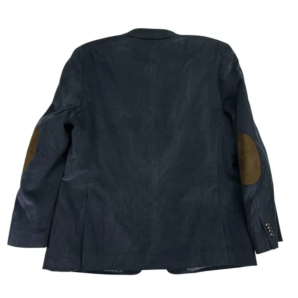 Tommy Hilfiger Mens Daltry Modern Fit Corduroy Sport Coat Navy Blue 46R